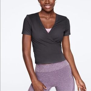 NWT VS Pink Ultimate Wrap Top | Gray | Size M